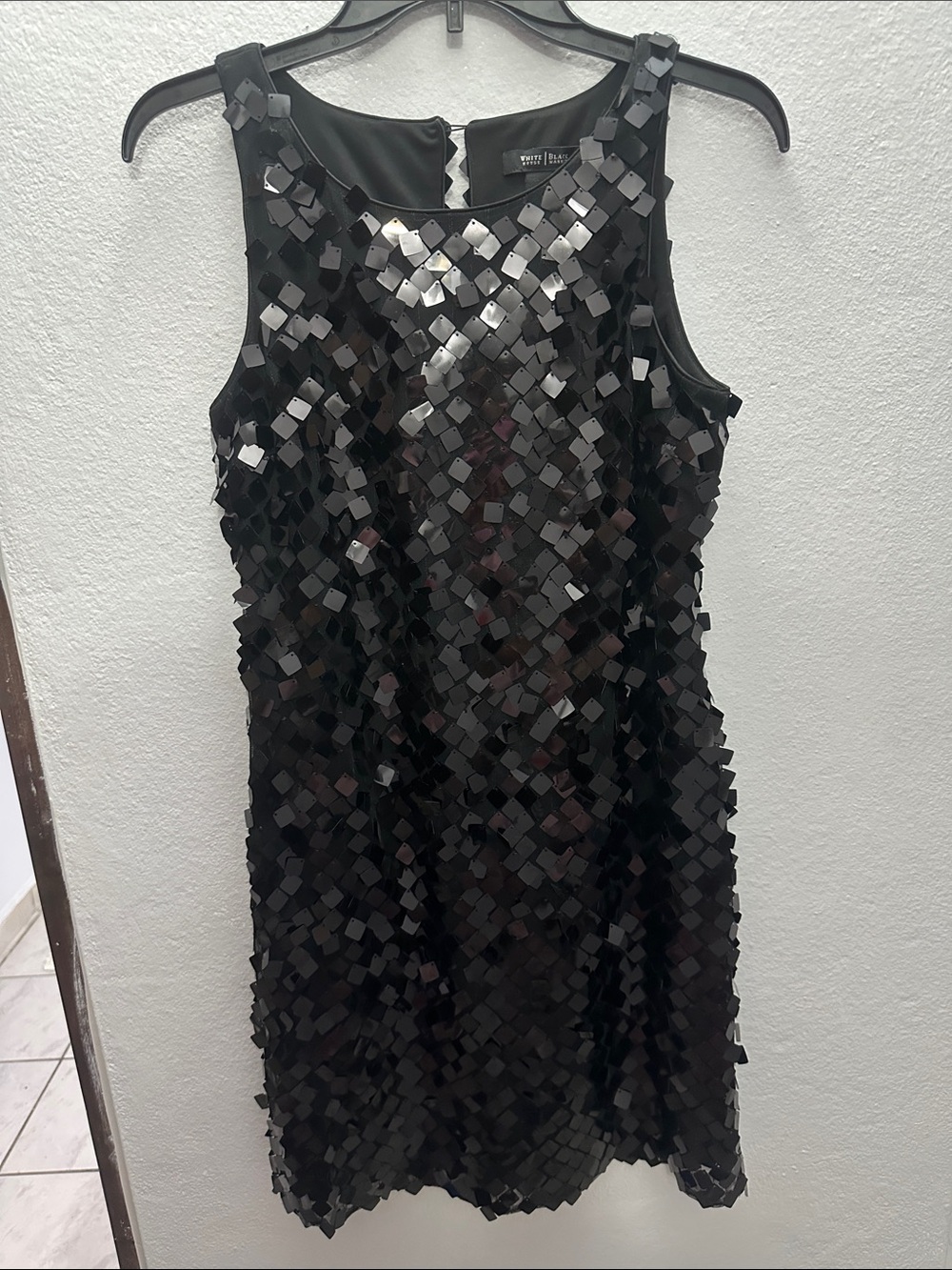 WHBM White House Black Market black sequin dress